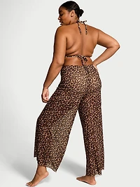 Beachwear Mesh Tie-Front Cover-Up Pants