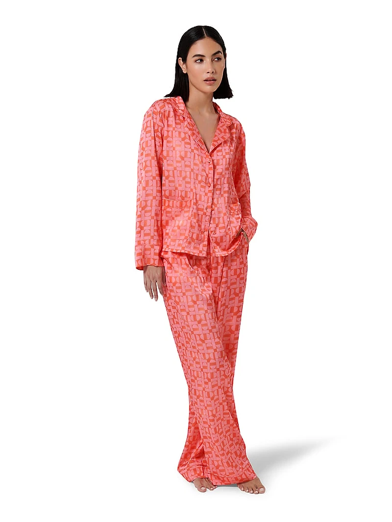 Tabitha Satin Long Pajama Set