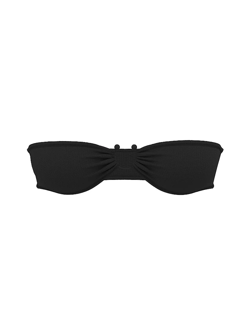 Crinkle Ring Bandeau Strapless Bikini Top