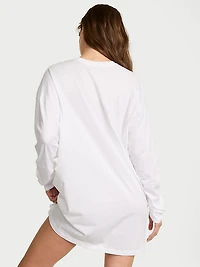 100% Cotton Long-Sleeve Sleep Tee