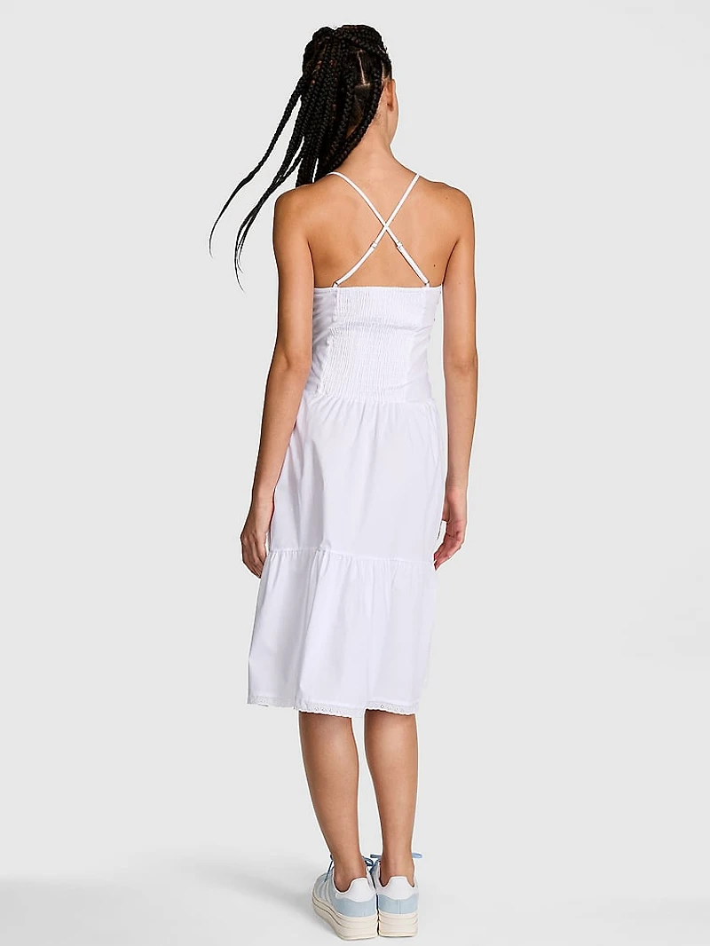 Prairie Seersucker Midi Dress