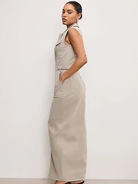 Fit For Success Twill Maxi Dress