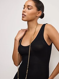 Scoop-Neck Stretch Rib Knit Maxi Dress