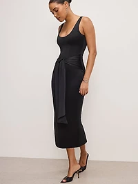 Slinky Jersey Ruched Midi Dress