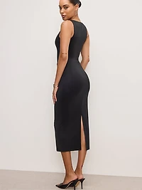 Slinky Jersey Ruched Midi Dress