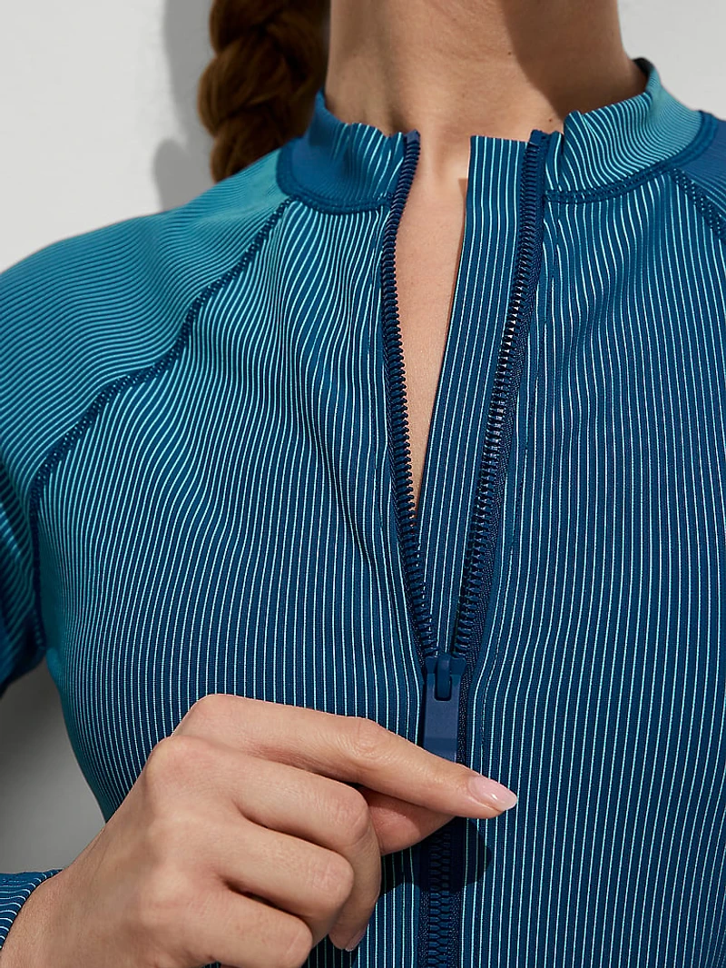 Two-Tone Rib Cropped Rashguard