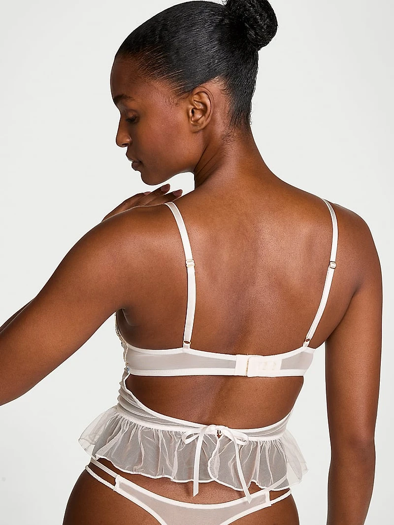 Wildflower Embroidery Flounce Bra Top
