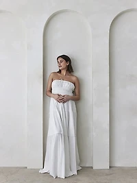 Shirred Strapless Dress