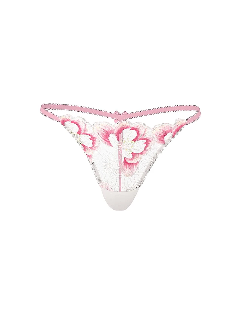 Peony Embroidery V-String Panty