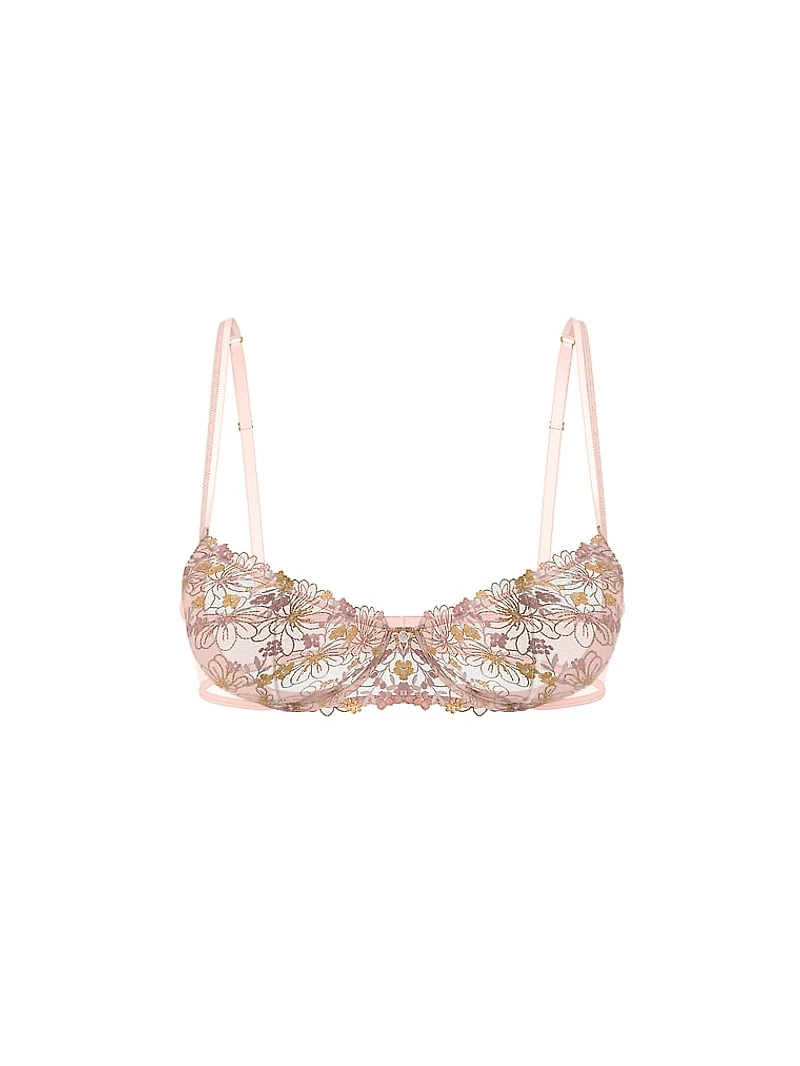 Wicked Vintage Blossom Embroidery Unlined Balconette Bra