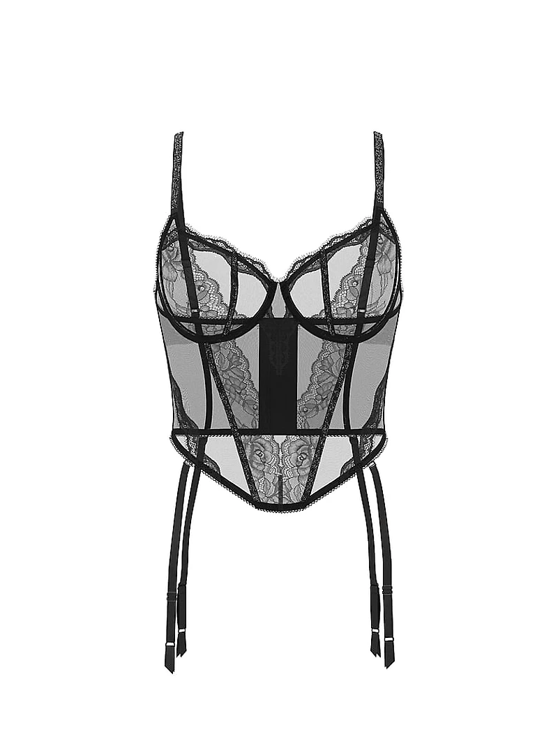 Sheer Shine Rose Corset Top