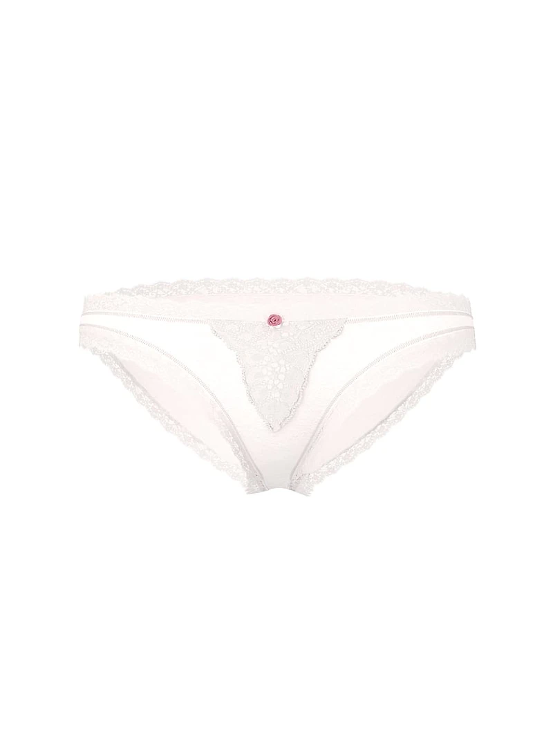Bridal Tulle Ruffle Pom-Pom String Bikini Panty