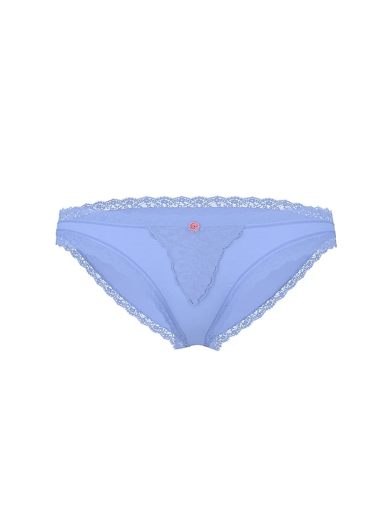 Lace-Trim String Bikini Panty