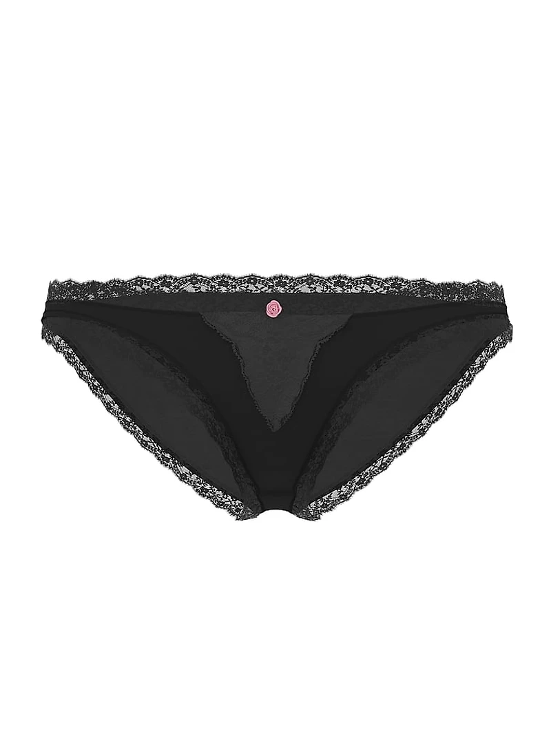Lace-Trim String Bikini Panty