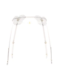 Peony Embroidery Garter Belt