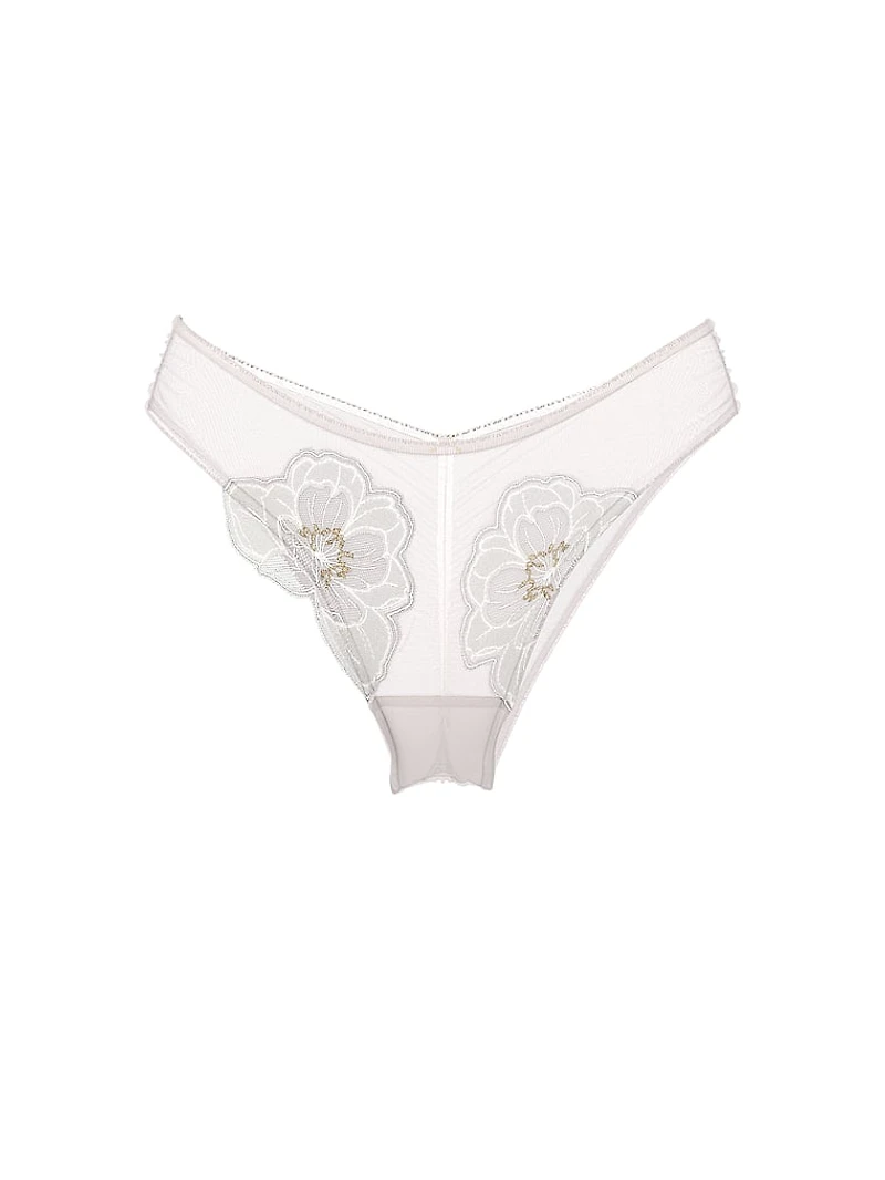 Peony Embroidery Brazilian Panty