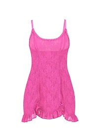 Wink Lace Ruffle Slip Dress
