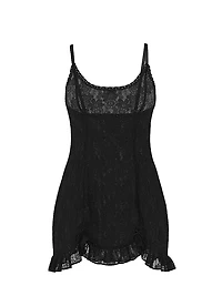 Wink Lace Ruffle Slip Dress