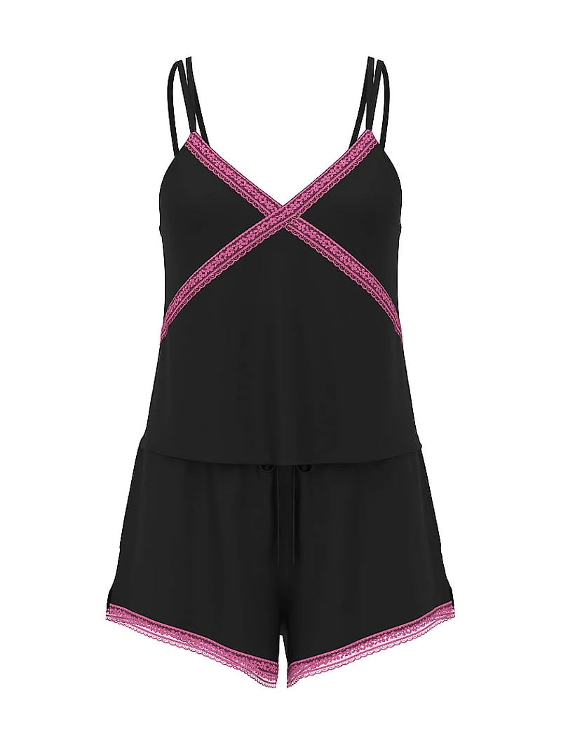 Wink Lace-Trim Tank & Shorts Set