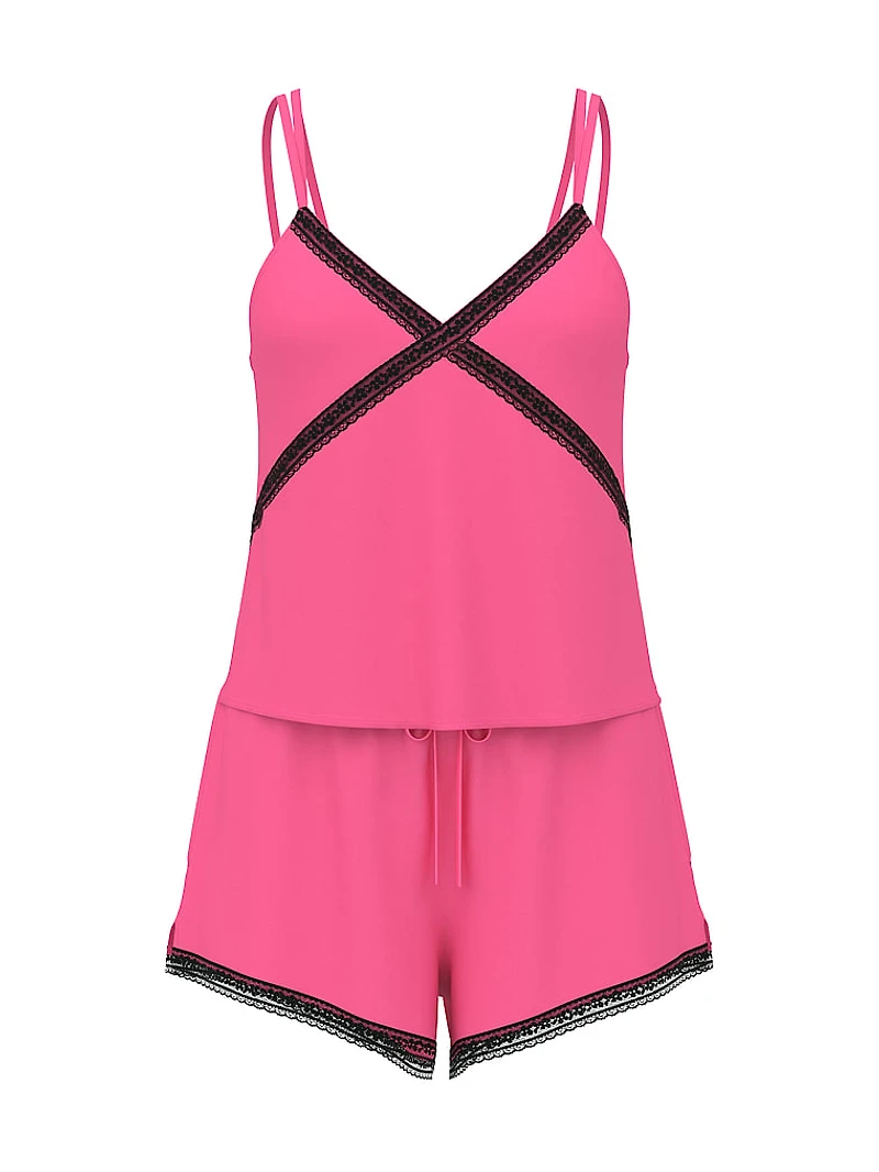 PINK Wink™ Lace-Trim Tank & Shorts Set