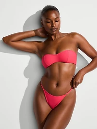 Two-Tone Rib Thong Bikini Bottom