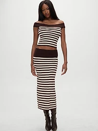 Tucker Knit Midi Skirt
