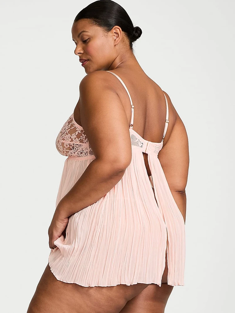 Dare to Dream Lace Pleated Babydoll Set