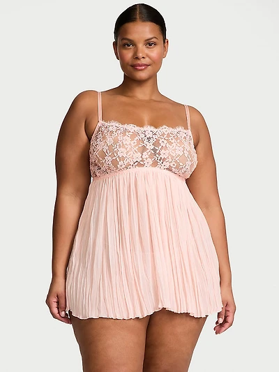 Dare to Dream Lace Pleated Babydoll Set