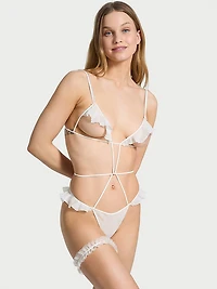 Ruffled Chiffon Teddy & Garter Set