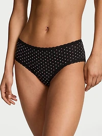 Cotton Pointelle Lace-Trim Cheeky Panty
