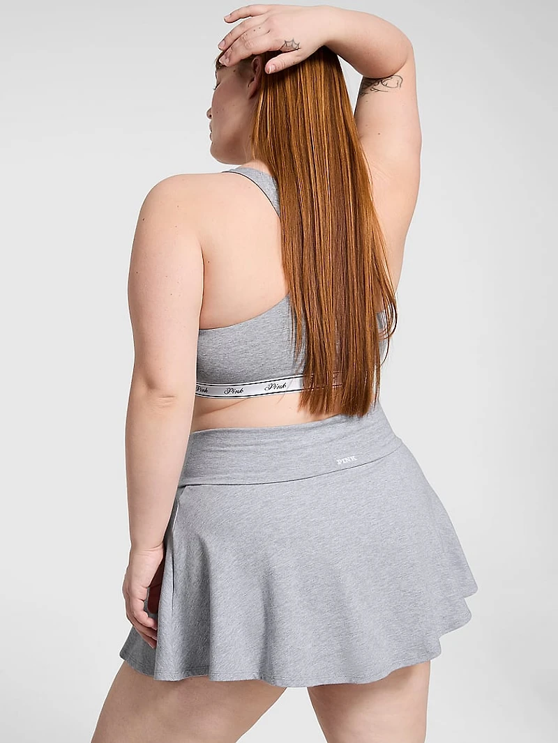 All-Day Cotton Foldover Skort