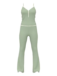 Lounge Ribbed Henley Cami & Pants Set