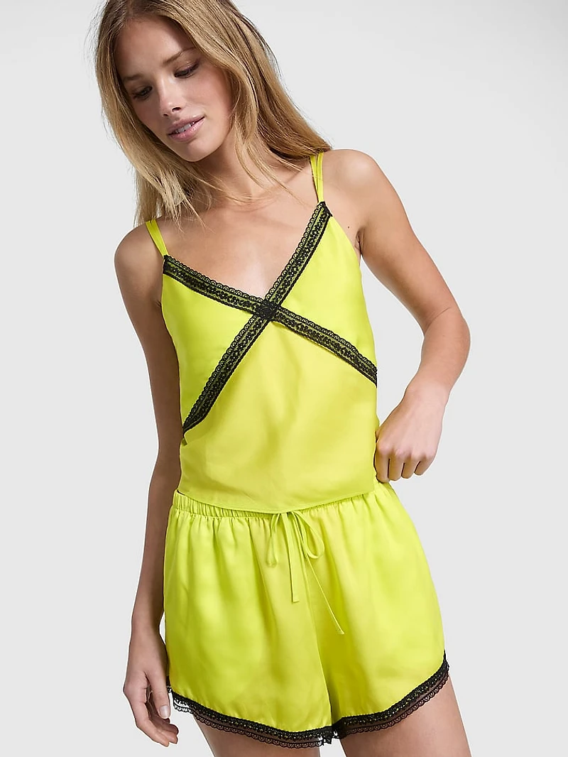 Wink Lace-Trim Tank & Shorts Set
