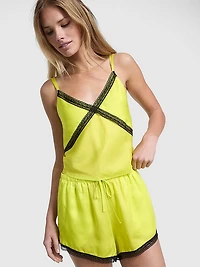 Wink Lace-Trim Tank & Shorts Set