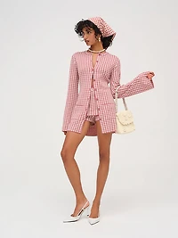 Gingham Knit Jacket