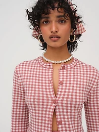Gingham Knit Jacket