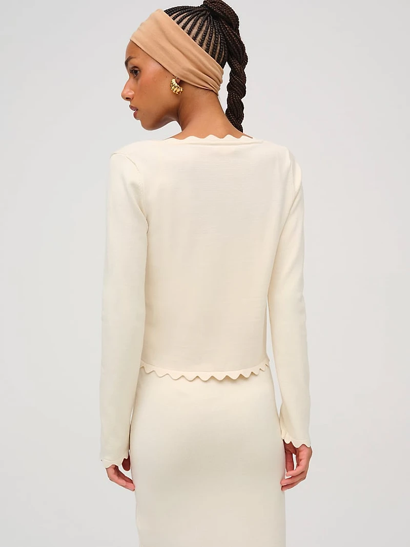 Sisi Scallop Knit Cardigan