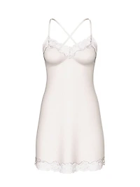 SoSoft™ Modal Ribbed Lace-Trim Cross-Back Slip Dress
