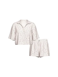 Luxe Soft Lace Cropped Short Pajama Set