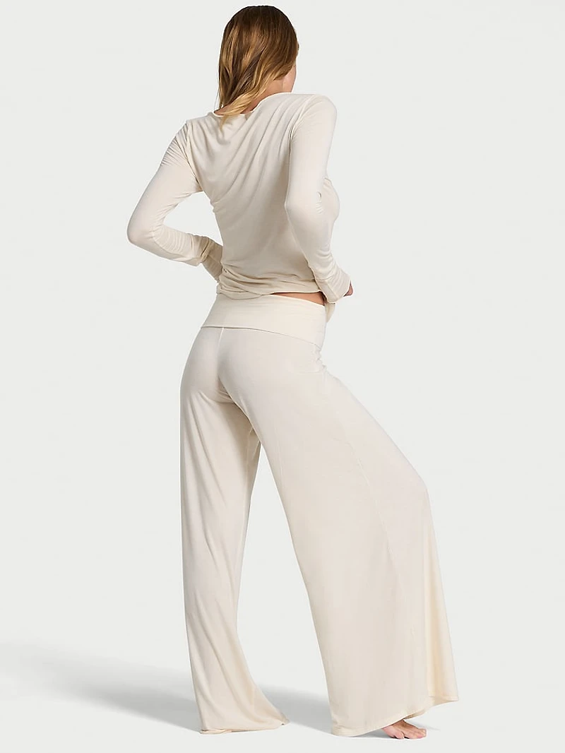 Luxe Cashmere Blend Wide-Leg Pants