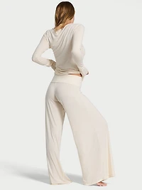 Luxe Cashmere Blend Wide-Leg Pants