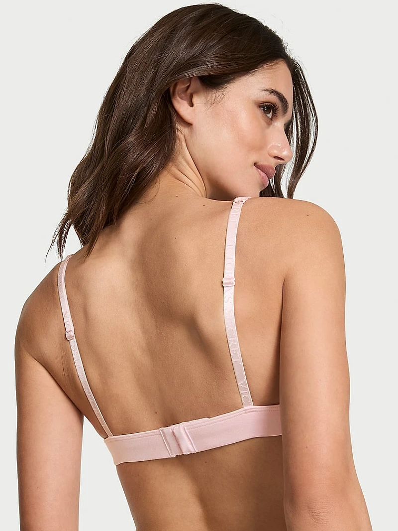 Cotton Logo Hardware Wireless Plunge Bralette