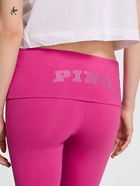 All-Day Cotton Foldover Capri Leggings