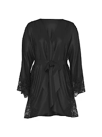 Satin & Lace Trim Robe