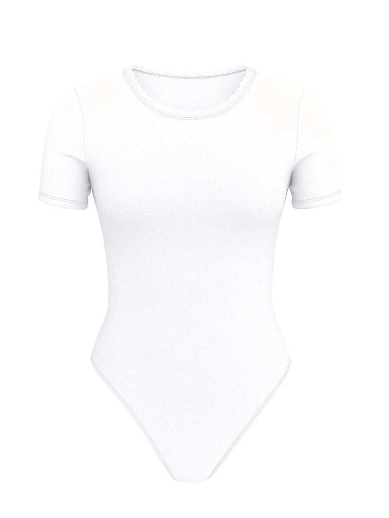 Pointelle Modal Short-Sleeve Bodysuit