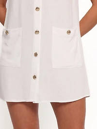 Velvette Mini Button Down Dress
