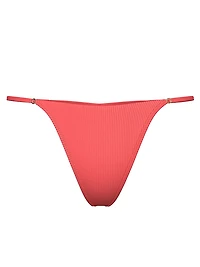 Two-Tone Rib Thong Bikini Bottom