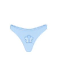 Cotton Lace-Trim Thong Panty