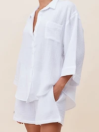Ashley Textured Cotton Boxer Pajama Set