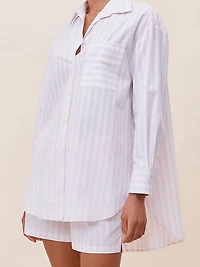 Cotton Stripe Shirting Boxer Pajama Set